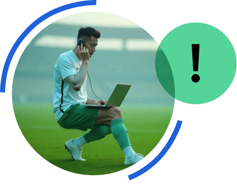 Image of a multi-tasking footballer